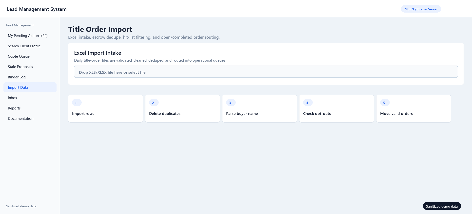 Sanitized title order import workspace